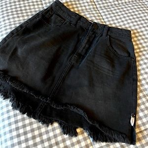 One Teaspoon Distressed Denim Mini Skirt